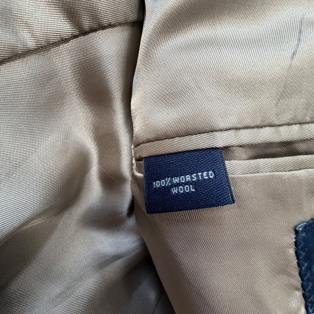 Brooks Brothers Mens 46R Blazer Made in Italy Worsted Wool Check Tan Sport Coat - Picture 6 of 16